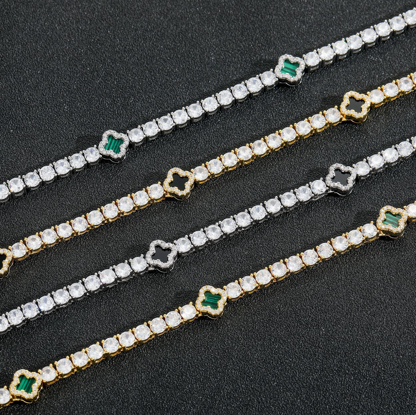 5A+ CZ 4mm Flower Tennis Chain