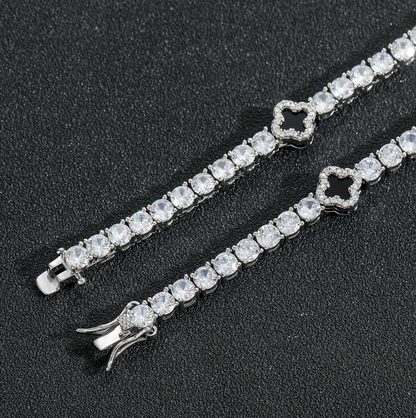 5A+ CZ 4mm Flower Tennis Chain