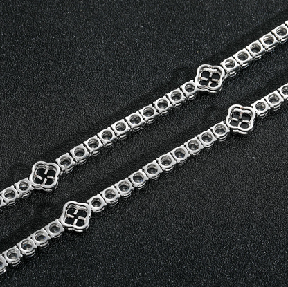 5A+ CZ 4mm Flower Tennis Chain