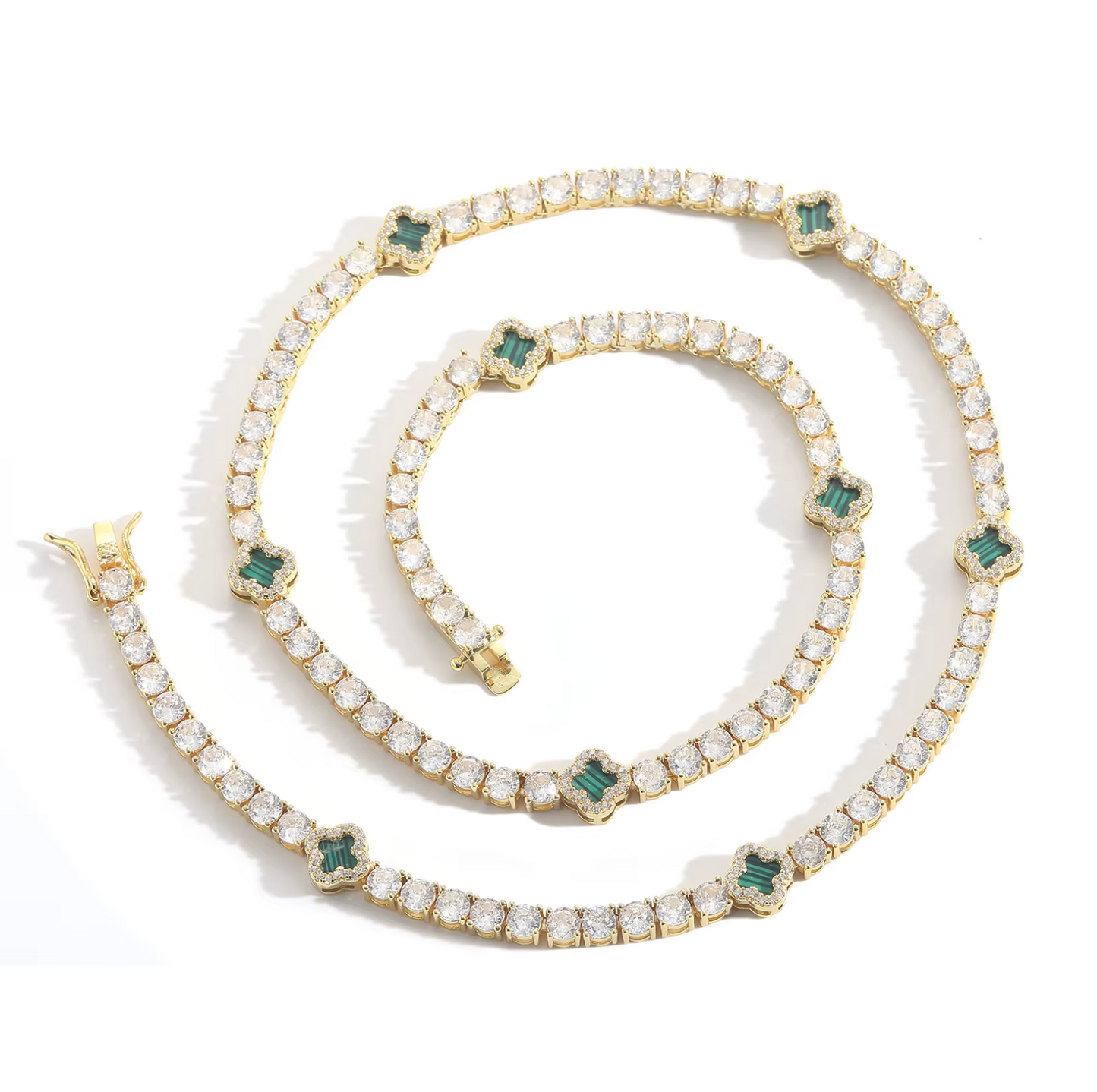 5A+ CZ 4mm Flower Tennis Chain