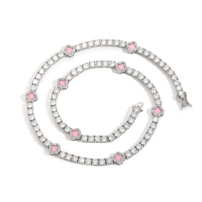 5A+ CZ 4mm Flower Tennis Chain