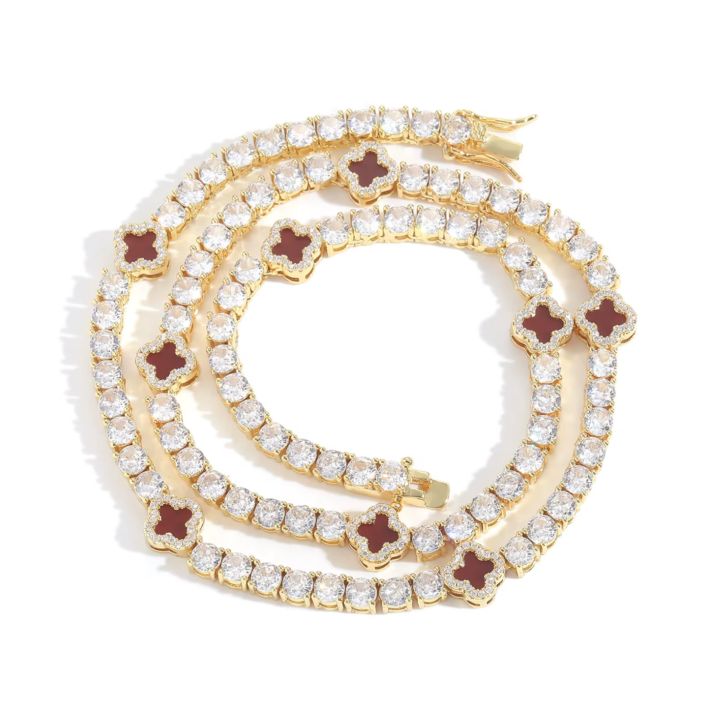 5A+ CZ 4mm Flower Tennis Chain