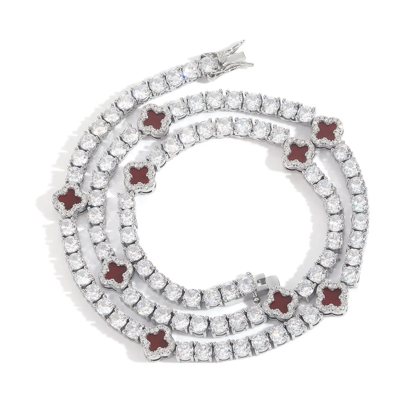 5A+ CZ 4mm Flower Tennis Chain