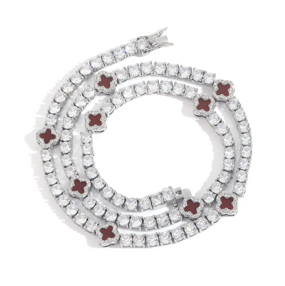 5A+ CZ 4mm Flower Tennis Chain
