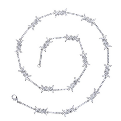 5A+ CZ One Row Barbed Wire Chain