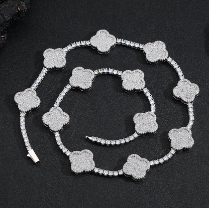 5A+ CZ 3.5 mm Four Leaf Clover Tennis Chain