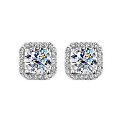 VVS1 Moissanite 1 Carat Stud Earrings