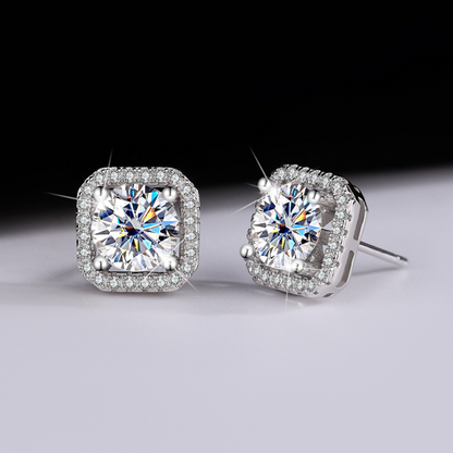 VVS1 Moissanite 1 Carat Stud Earrings