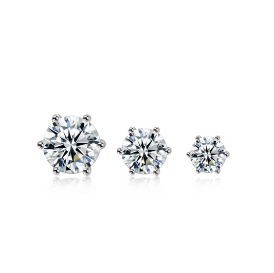 VVS1 Moissanite Rounded Classic Design Earrings