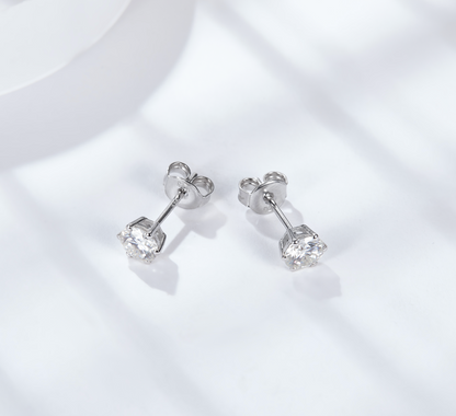VVS1 Moissanite Rounded Classic Design Earrings