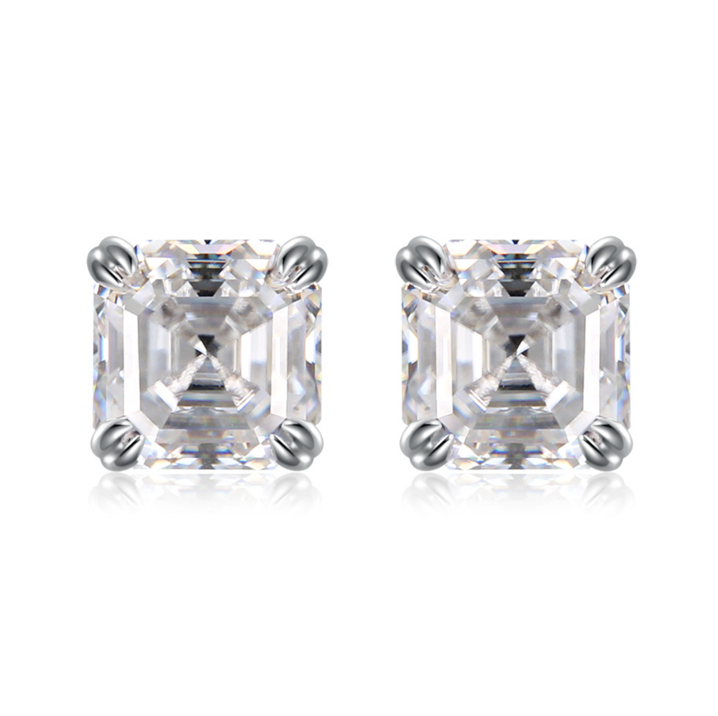 VVS1 Moissanite 1 Carat Square Princess Cut Earrings