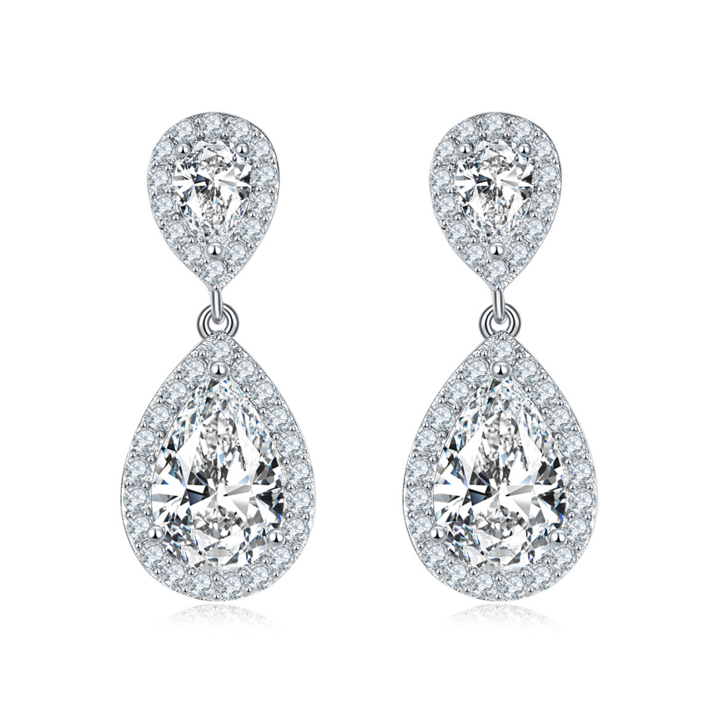 VVS1 Moissanite 2 Carat Pear 6x9mm Earrings
