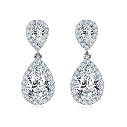 VVS1 Moissanite 2 Carat Pear 6x9mm Earrings