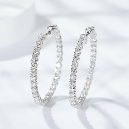 VVS1 Moissanite 30mm Hoop Rounded Earrings