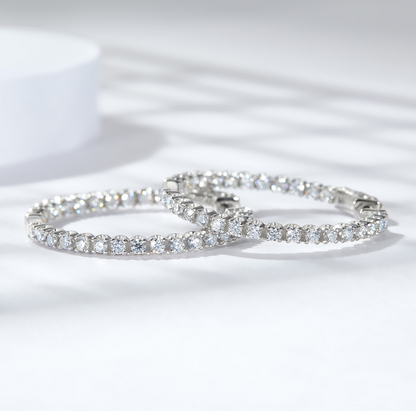 VVS1 Moissanite 30mm Hoop Rounded Earrings