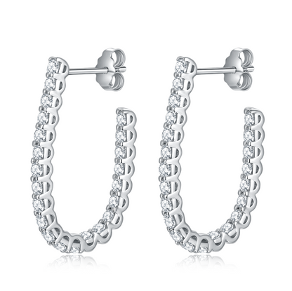 VVS1 Moissanite Hoop Stud Earrings