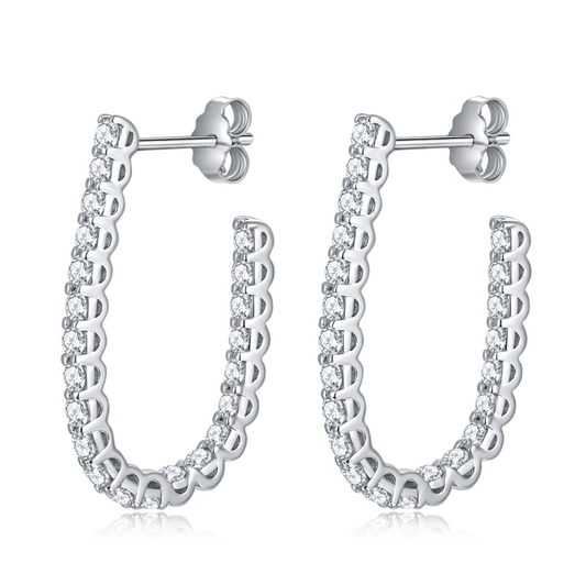 VVS1 Moissanite Hoop Stud Earrings