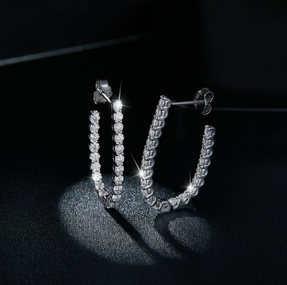 VVS1 Moissanite Hoop Stud Earrings