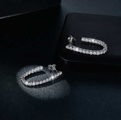 VVS1 Moissanite Hoop Stud Earrings