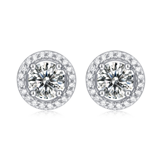 VVS1 Moissanite 0.5 Carat Rounded Earrings