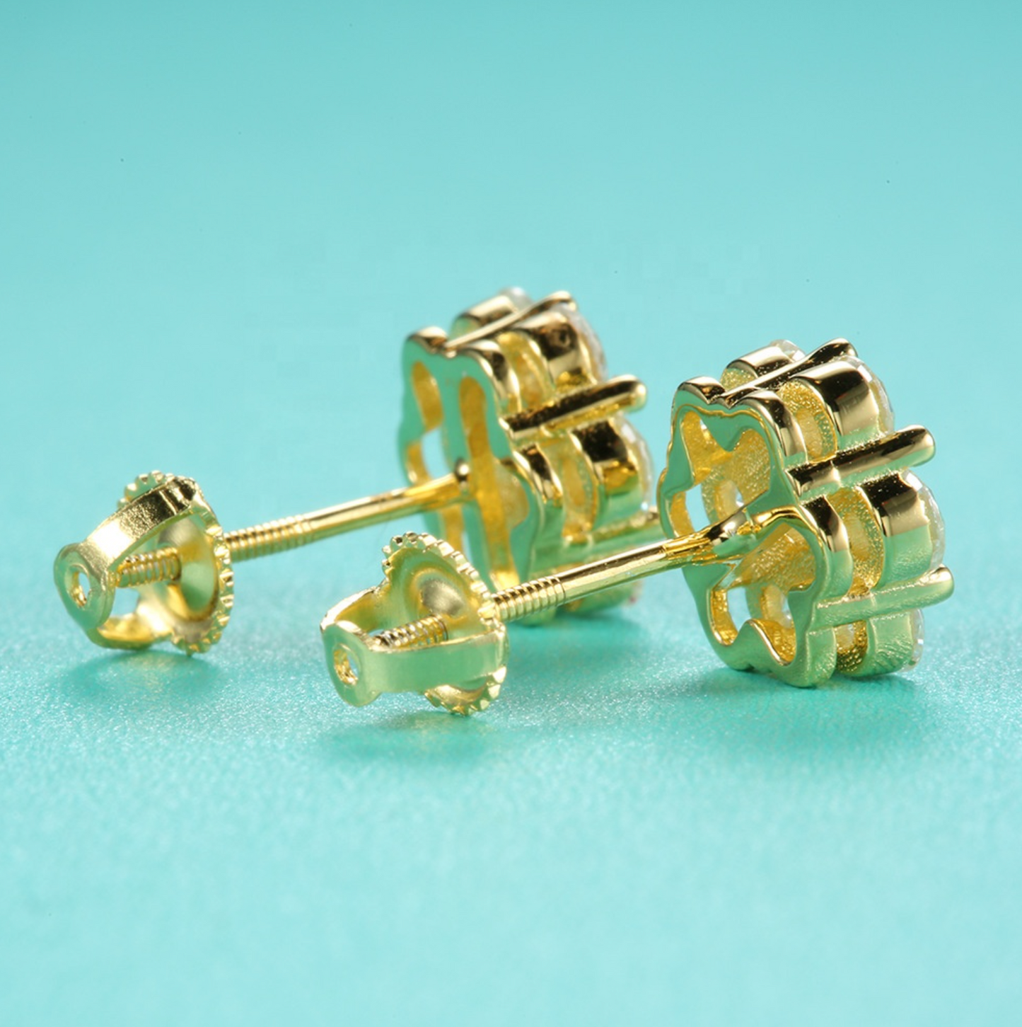 VVS1 Moissanite 8.8mm Rounded Stud Earrings
