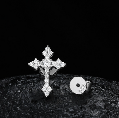 VVS1 Moissanite Cross Shaped Stud Earrings