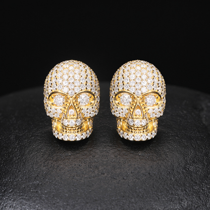 VVS1 Moissanite Skull Stud Earrings