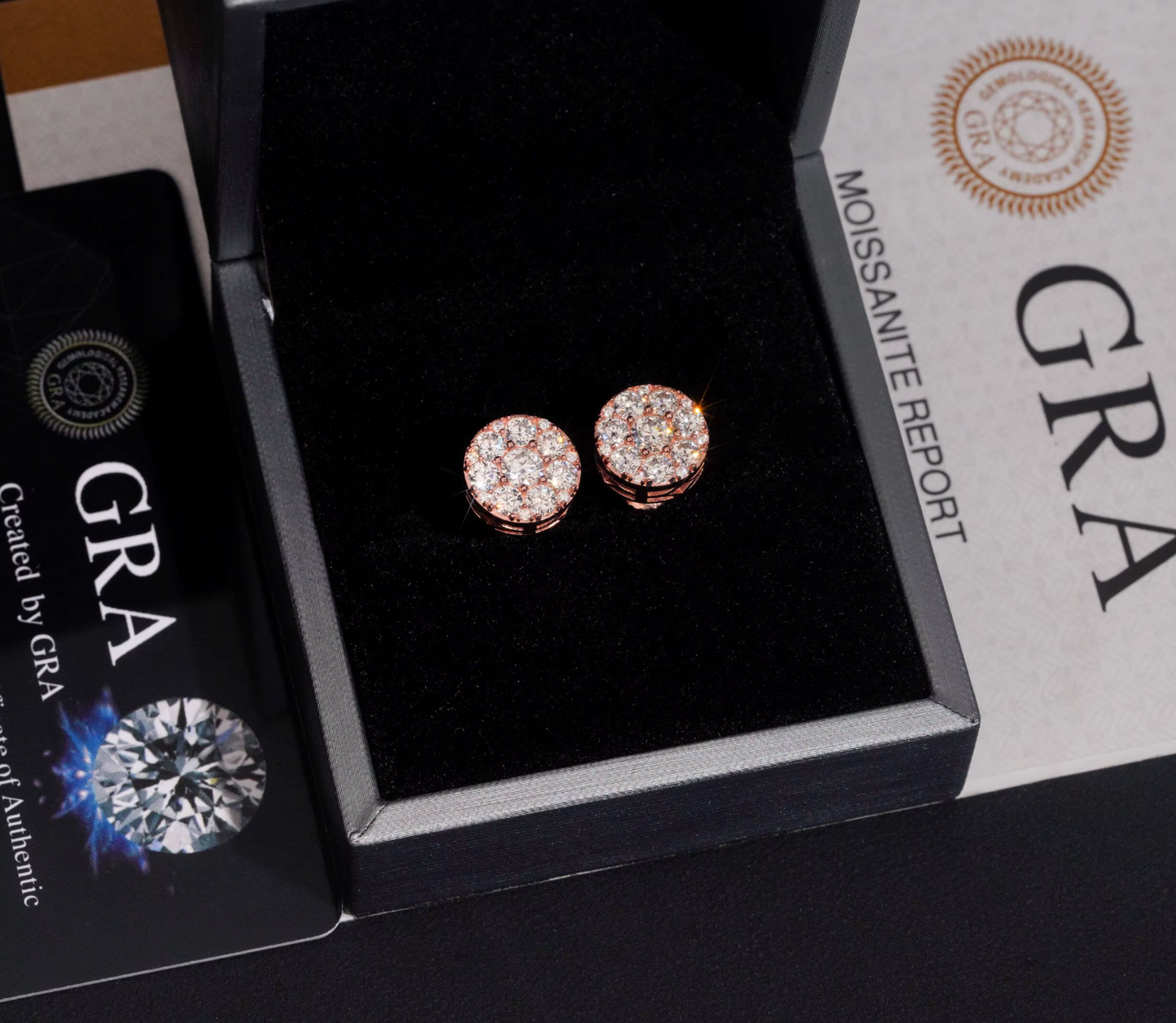 VVS1 Moissanite 11mm Rounded Stud Earrings