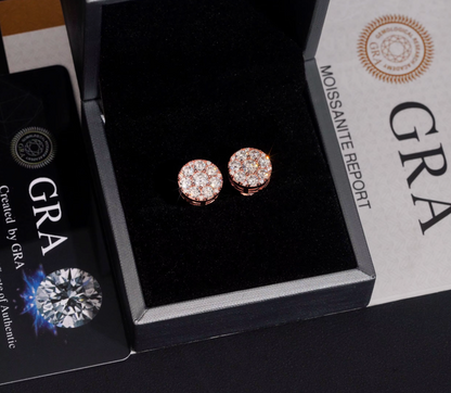 VVS1 Moissanite 11mm Rounded Stud Earrings