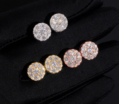 VVS1 Moissanite 11mm Rounded Stud Earrings