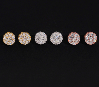 VVS1 Moissanite 11mm Rounded Stud Earrings