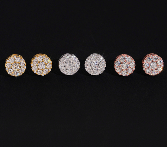 VVS1 Moissanite 11mm Rounded Stud Earrings