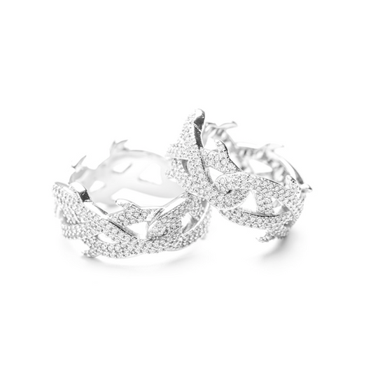 VVS1 Moissanite Spiked Cuban Link Ring