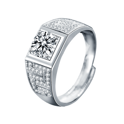 VVS1 Moissanite 1 Carat Resizable Iced Band Ring