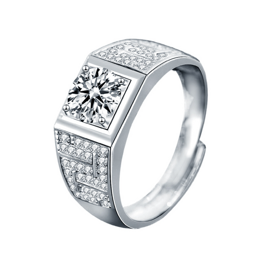 VVS1 Moissanite 1 Carat Resizable Iced Band Ring