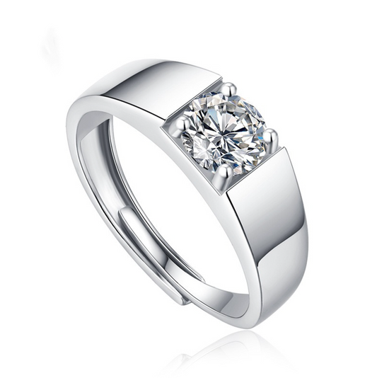 VVS1 Moissanite 1 Carat Resizable Classic Band Ring