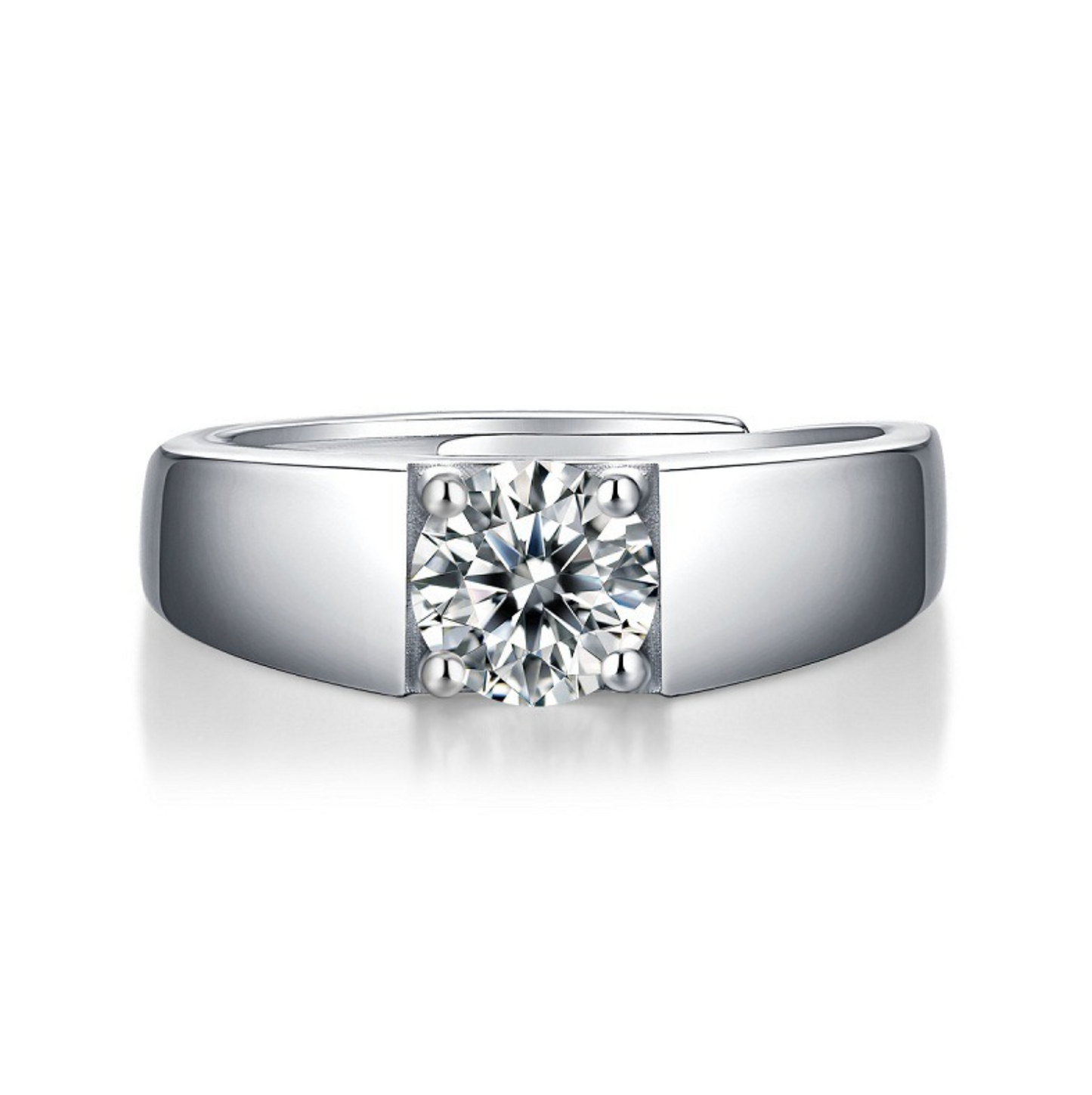 VVS1 Moissanite 1 Carat Resizable Classic Band Ring