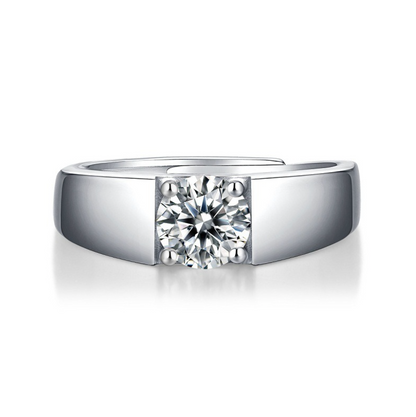 VVS1 Moissanite 1 Carat Resizable Classic Band Ring