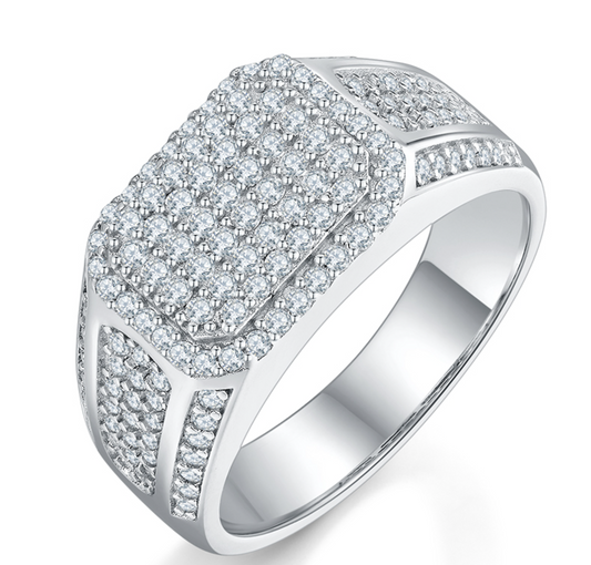 VVS1 Moissanite Fully Iced Classic One Row Ring