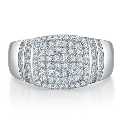 VVS1 Moissanite Fully Iced Two Rows Ring