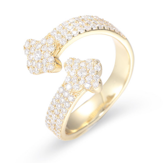 VVS1 Moissanite Super Flash Alloy Resizable Ring