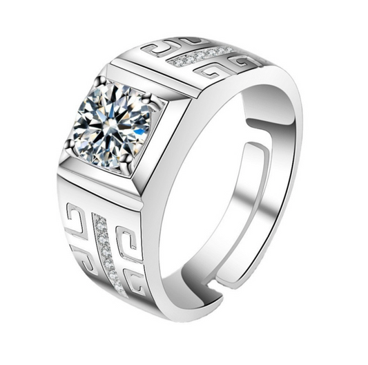 VVS1 Moissanite 1 Carat Solitaire Halo Ring