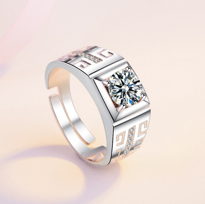 VVS1 Moissanite 1 Carat Solitaire Halo Ring