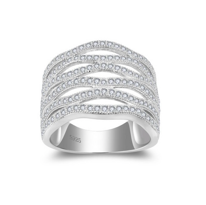 VVS1 Moissanite 15.2mm Eternity Wedding Ring