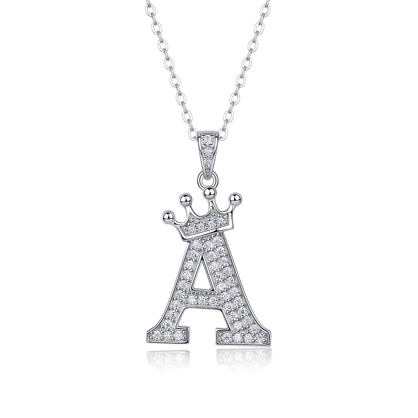 VVS1 Moissanite Crown Style A–Z Letter Pendant