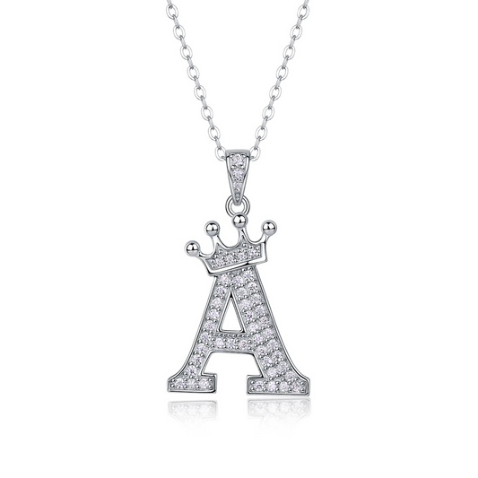 VVS1 Moissanite Crown Style A–Z Letter Pendant