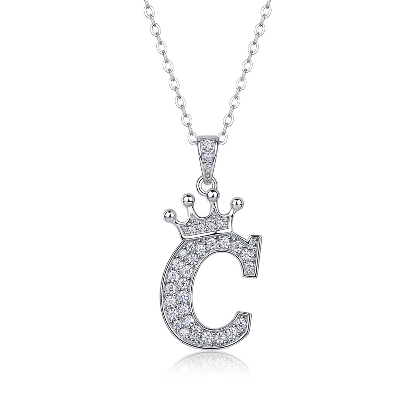 VVS1 Moissanite Crown Style A–Z Letter Pendant