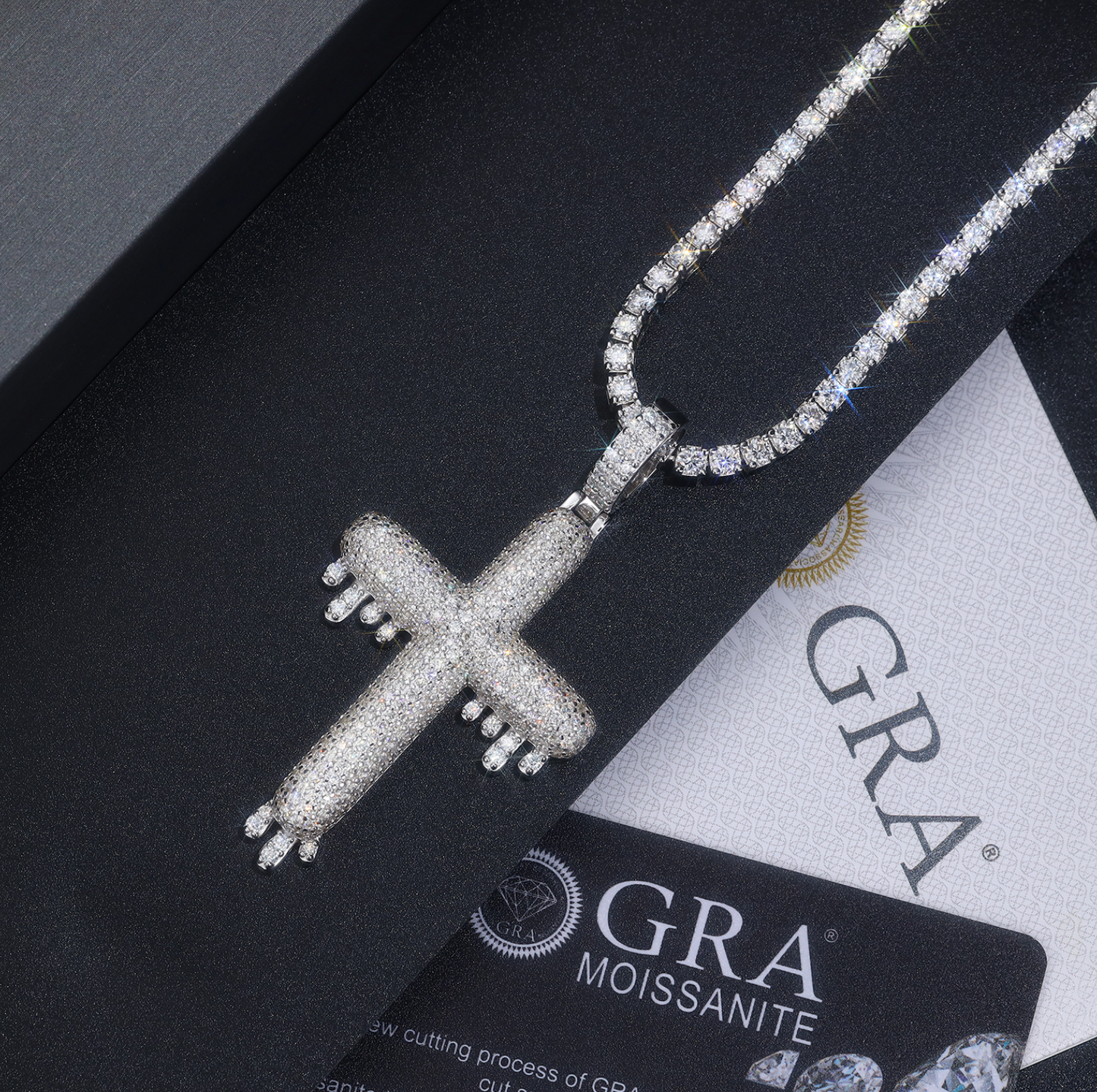 VVS1 Moissanite Hip Hop Cross Pendant