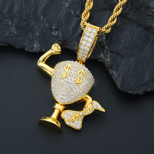 VVS1 Moissanite 43x32mm Dollar Trophy Pendant
