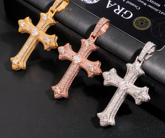 VVS1 Moissanite Iced-Out Hip Hop Cross Pendant